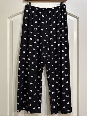 kate spade Black Pajama Pants with Pink Bow Print